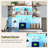 67'' L Shaped Executive Desk With Storage Shelves and Led Lights, Farmhouse Corner Computer Desk With File Drawer, Wooden Office Desk With Hutch For Home Office