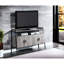 Console en chêne gris froid et téléviseur noir pour la chambre à coucher, téléviseurs de 40 à 49 po, meuble de télévision à compartiments généreux de 50 po et plus, amplement de tablettes