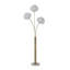 Lampe sur pied 3 lumières Bloom - laiton patiné, base en marbre blanc