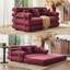 Canapé-lit modulaire convertible en forme de L, tissu chenille bourgogne adapté aux animaux de compagnie, mousse à haute densité 4 couches, canapé-lit moderne pour le salon