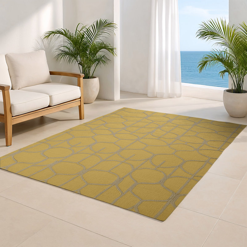 Tapis brun intérieur et extérieur Trellis, Rectangle 5 pi x 7 pi