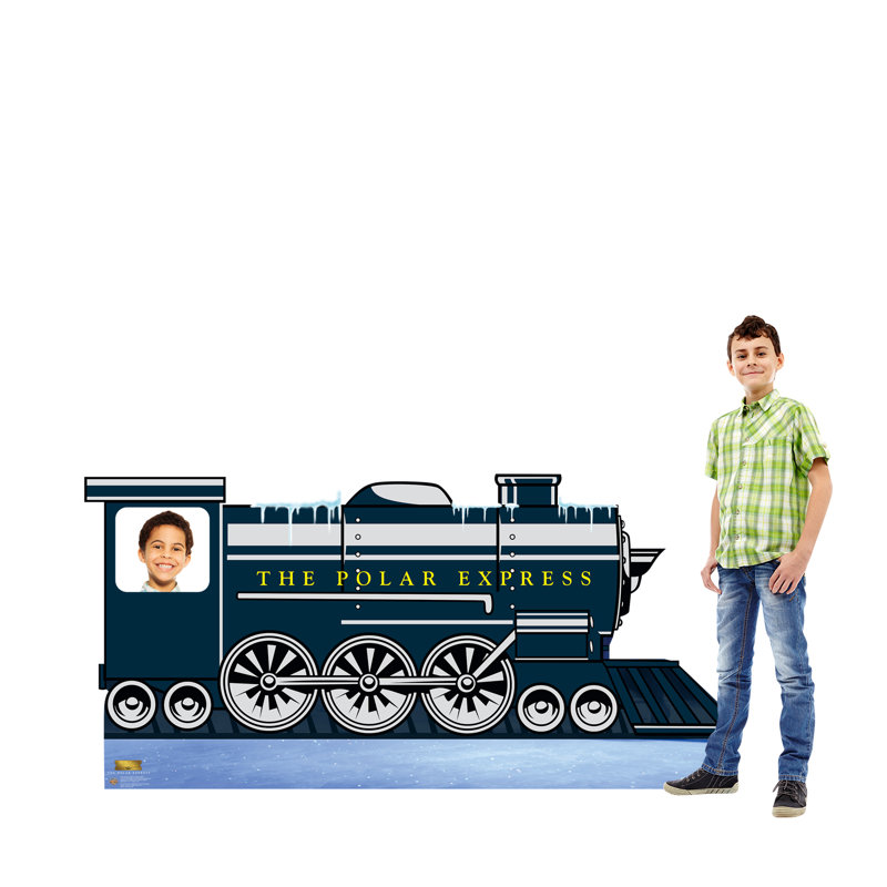 42'' Blue Cardboard Polar Express Train Stand-In
