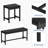5-Piece Extendable Dining Table Set for 4-8 People, 63 Inch Kitchen Table with 2 Benches & 2 Stools, Space Saving Modern Dining Room Furniture, Easy Assembly Metal Frame - Black
