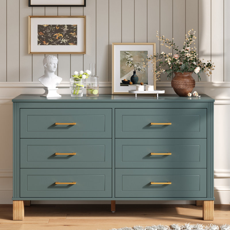 Commode double 6 tiroirs l 47 po, Vert
