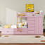 Lit superposé double, lit superposé moderne en bois avec rangement, 2 grands tiroirs, 5 petits tiroirs et petite armoire-510823634
