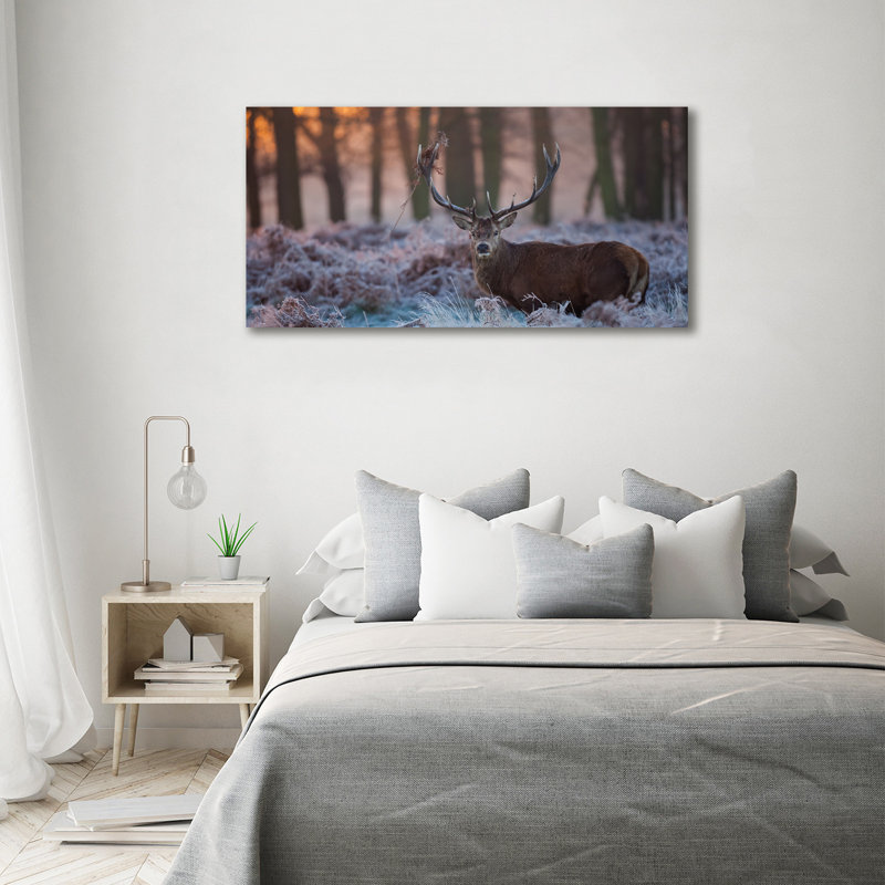 Deer At Sunrise - Wrapped Canvas Print