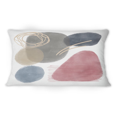 Éléments abstraits rouges, bleus et gris - Coussin 1