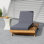 ENSEMBLE DE CHAISE LUNGE, ESPACE DISPONIBLE D'UN CÔTÉ, BOIS ACACIA SOLIDE AVEC COUSSIN DE LONGE (CRÈME ET PLI triple) - VERSION GRIS FONCÉ ASSORTIR