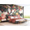 Murale fleurs fluides corail