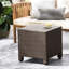 Table d'appoint, design minimaliste et fer, l 18 po x P H, brun, aucun assemblage requis