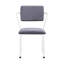 Lot de 2 fauteuils de salle à manger - Revêtement gris et support en métal blanc, assise rembourrée confortable et stable.