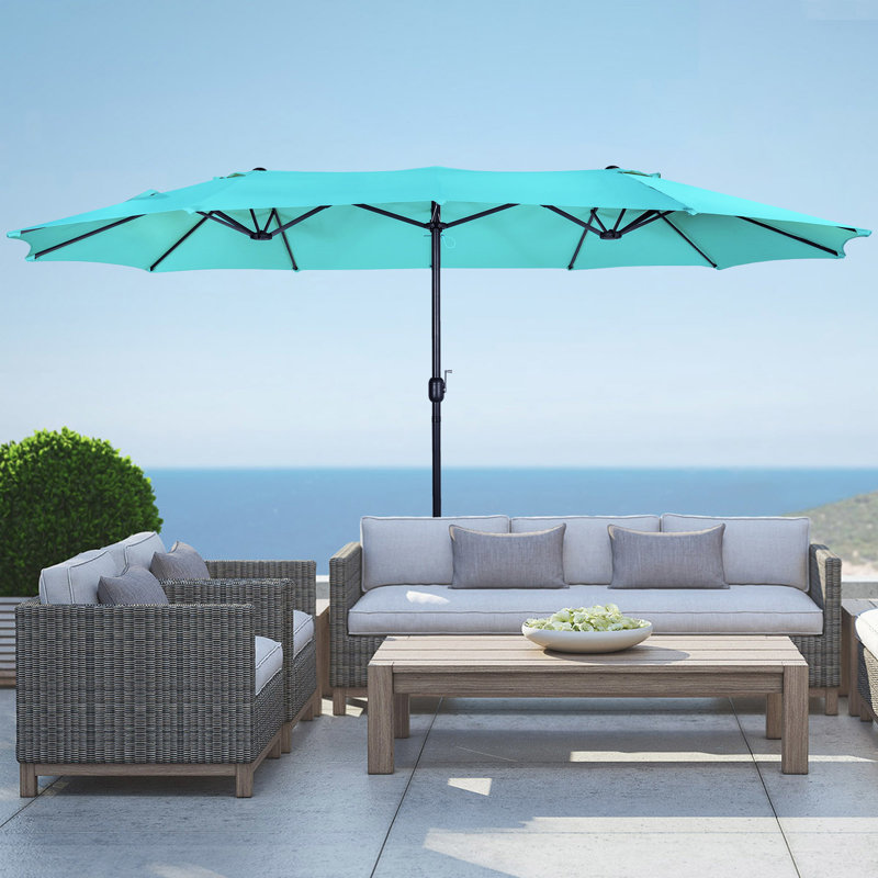 Parasol Pérou avec auvent ventilé 108 po, Turquoise