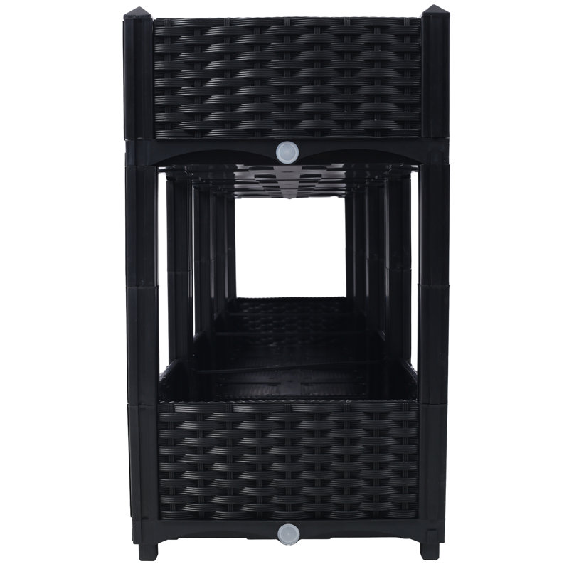 Jardinière surélevée en polypropylène noir: 63 po x 15,7 po x 27,7 po, pour jardin toutes saisons avec jardin surélevé: polypropylène, éloigne les plantes des mauvaises herbes