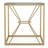 Matte Gold End Table with Glass Top