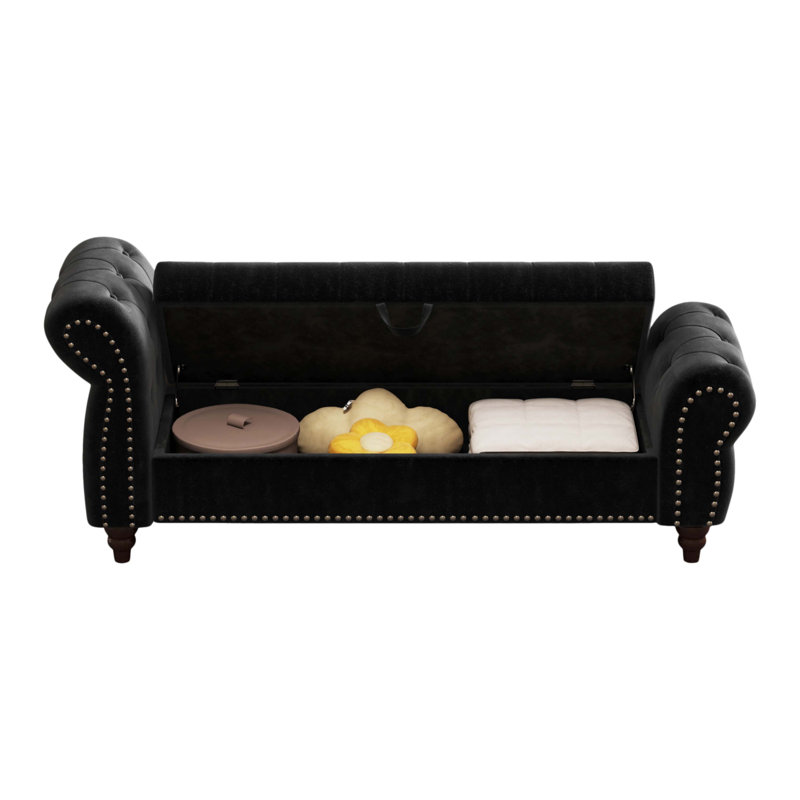 64.5" Bed Bench, Black