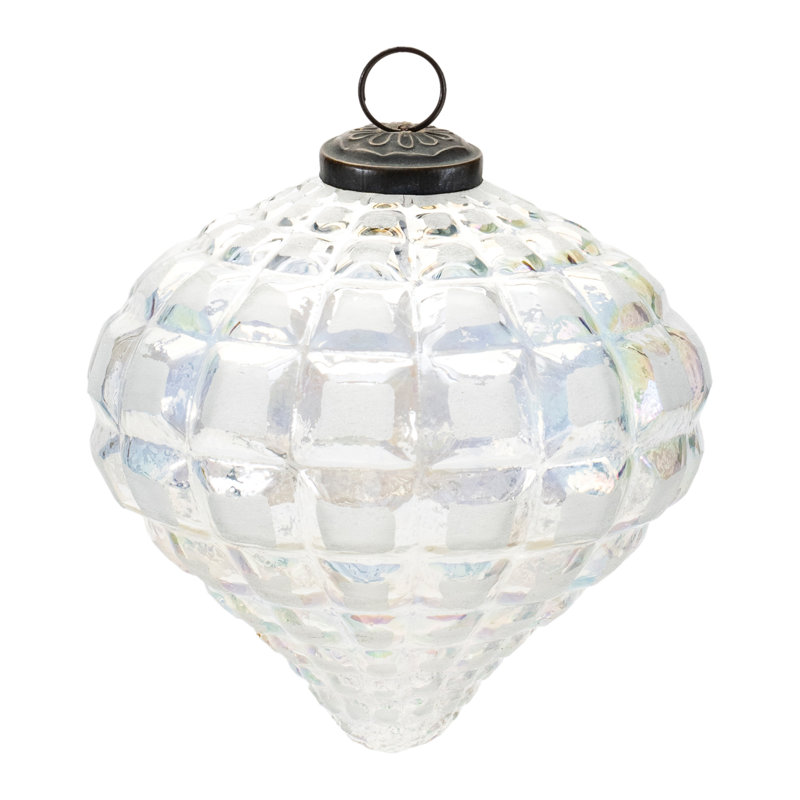 Ornements en verre oignon irisé