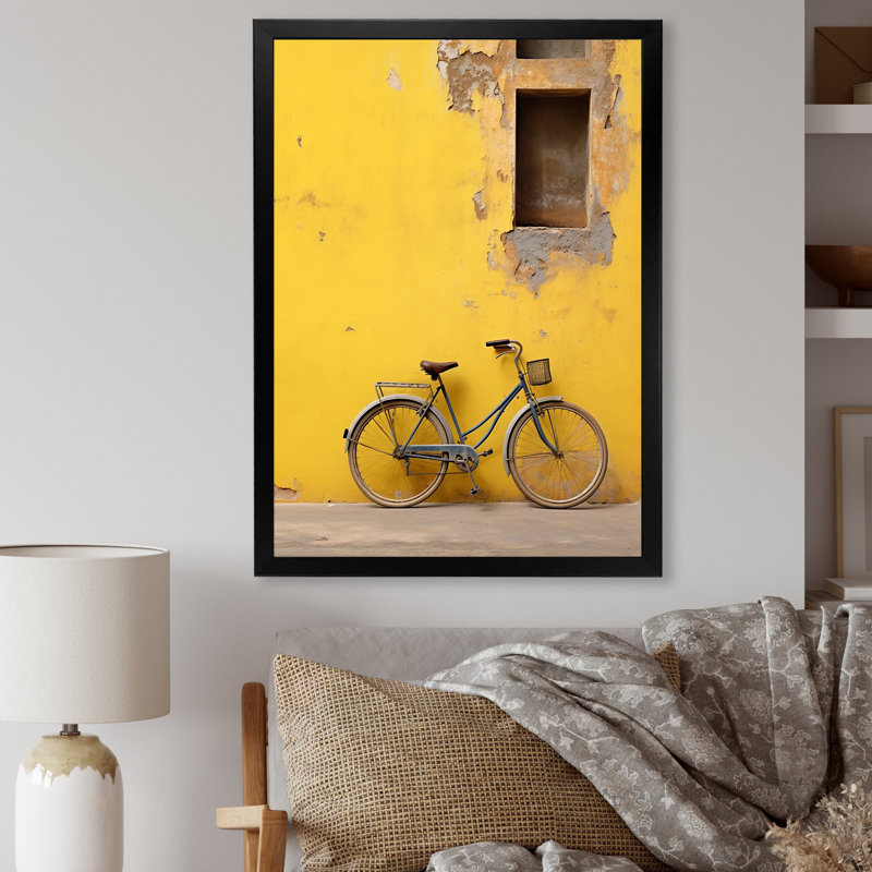 «Lemon Leisure Bicycle I», reproduction d'art sur toile, H 32 po x l 24 po x P 1 po, Cadre simple noir
