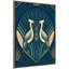 "Art Deco Herons Blue" par Carey Copeland, reproduction d'art sur toile encadrée-376421291