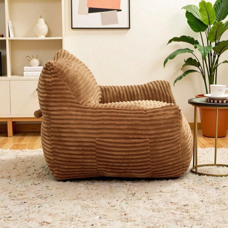 Fauteuil à billes surdimensionné avec capacité de charge de 400 lb avec accoudoirs - P 39,4 po x l 41,8 po x H 30,8 po