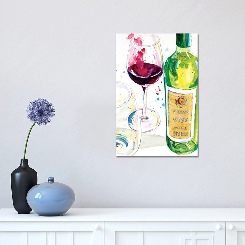 Red And White Wine II by Patricia Pinto - Wrapped Canvas Painting, 30.48 cm H x 45.72 cm W