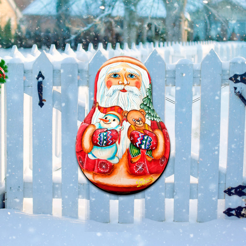 Enseigne de père noël en bois