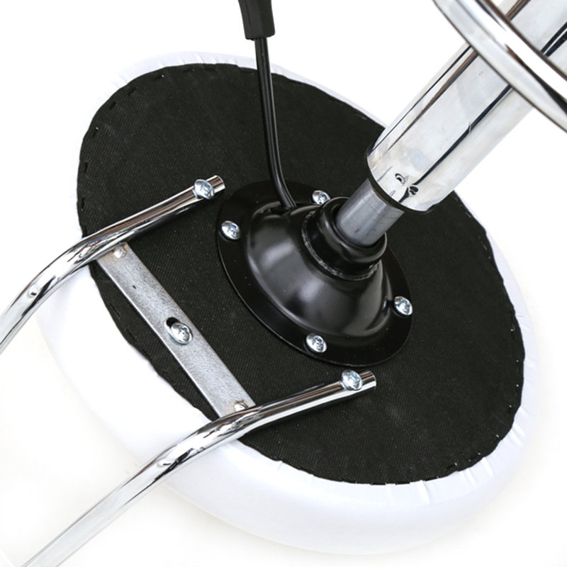 Tabouret roulant blanc avec dossier, tabouret pivotant réglable en hauteur pour salon de coiffure, tabouret rond en similicuir avec roulettes pour bureau, salon de coiffure et usage domestique