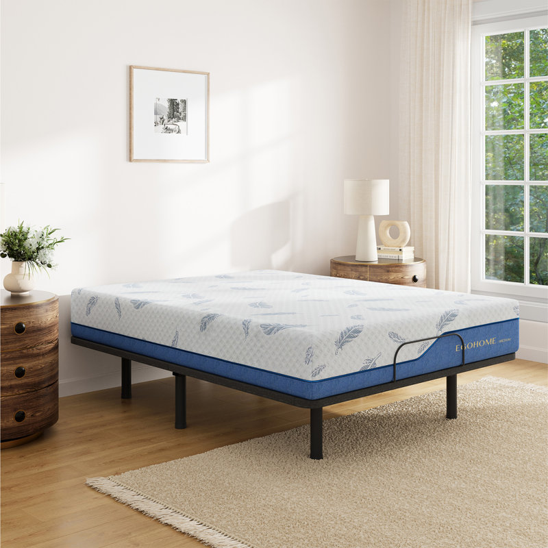 Lit réglable Schiraga zéro gravité avec matelas en mousse viscoélastique imprégnée de gel 14 po, King