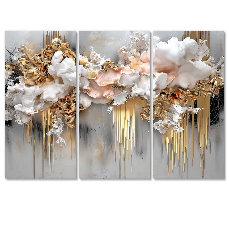 Addine - ensemble d'art mural Fractals, H 28 po x l 36 po, Toile tendue, Ne s’applique pas
