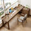 Bureau en bois massif en L avec tiroir de rangement latéral-43537219