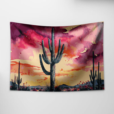 Southwestern Plants Saguaro Cactus 190 Wall Tapestry