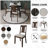 Brown 5-Piece Round Dining Set With Upholstered Chairs-356628783