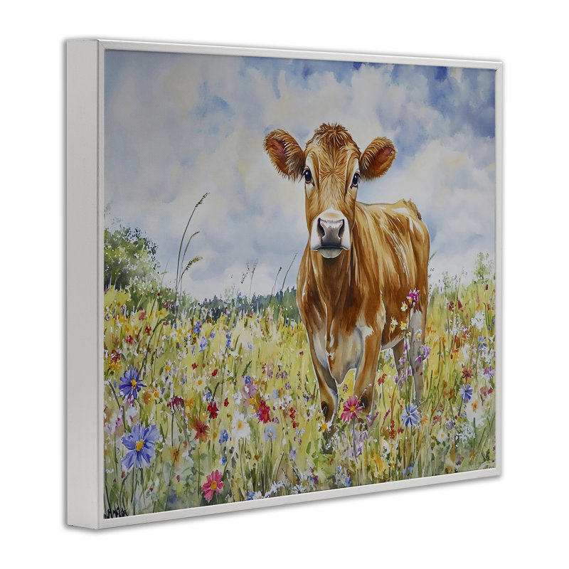 «Jersey Cow in Meadow Giclee Art», conception par Franklyn Gregory, H 24 po x l 30 po
