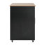 Chariot de cuisine mobile avec rangement, îlot de cuisine roulant de 39,76 po avec 2 portes, 3 tiroirs et tablette réglable, chariot utilitaire noir pour la cuisine / salle à manger