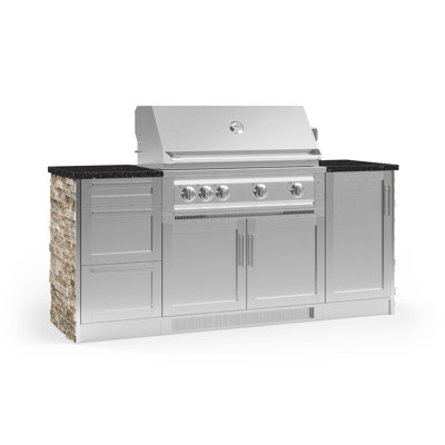 Outdoor Kitchen Signature Series 8 Piece Cabinet Set with 40 in. Propane Gas Platinum Grill -  NewAge Products, 68283