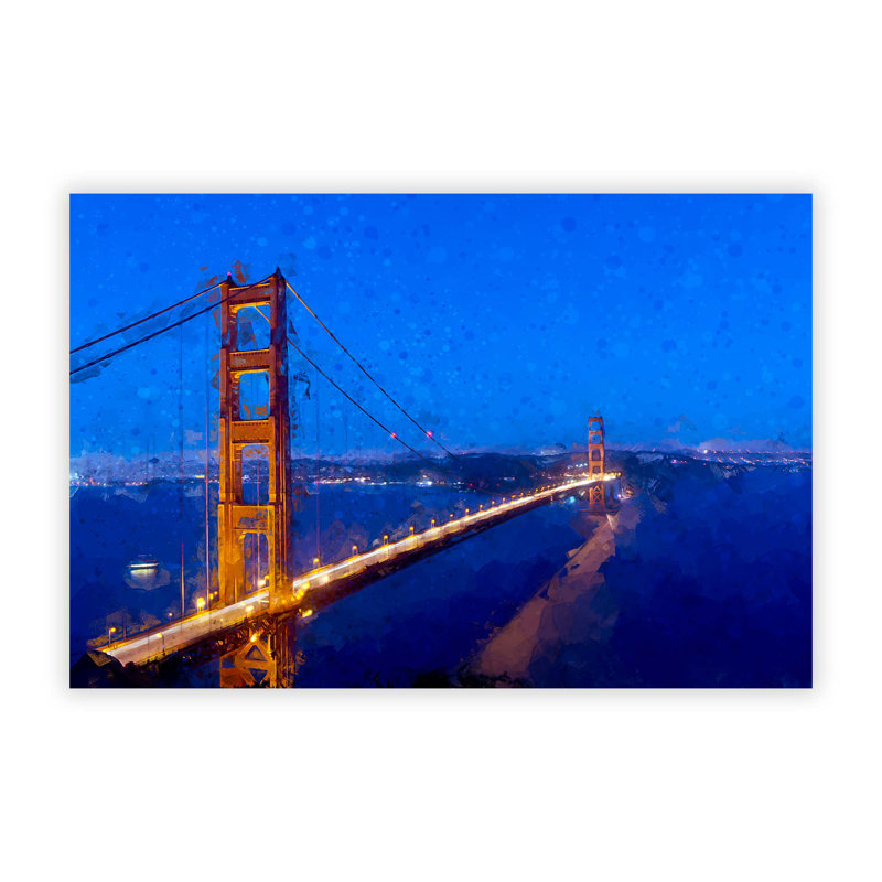 Golden Gate Suspension Bridge - Frameless Print, 42 cm H x 59.4 cm W