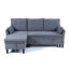 Canapé modulaire à méridienne réversible en L avec rangement - Coton-lin, gris foncé, prêt pour le bureau et un appartement-858333773