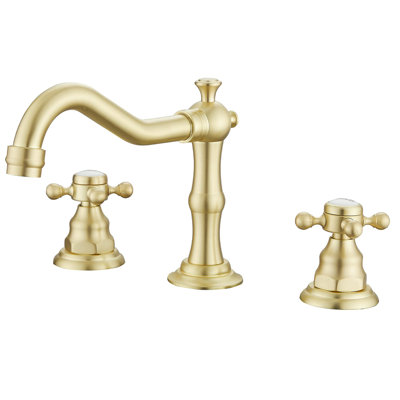 2-handle Bathroom Faucet with Drain Assembly
