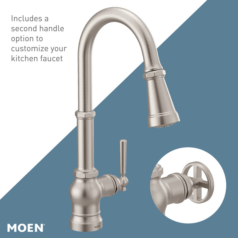 Peterson One-Handle Pull Down Single Handle Kitchen Faucet with Power Boost, Spot Resist Stainless