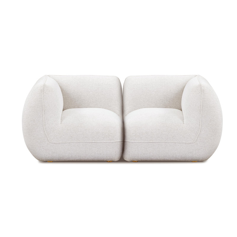 Arezza Stone White Basketweave Modular Loveseat