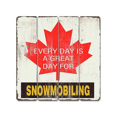 Décoration murale excellente journée pour snowmobiling en bois