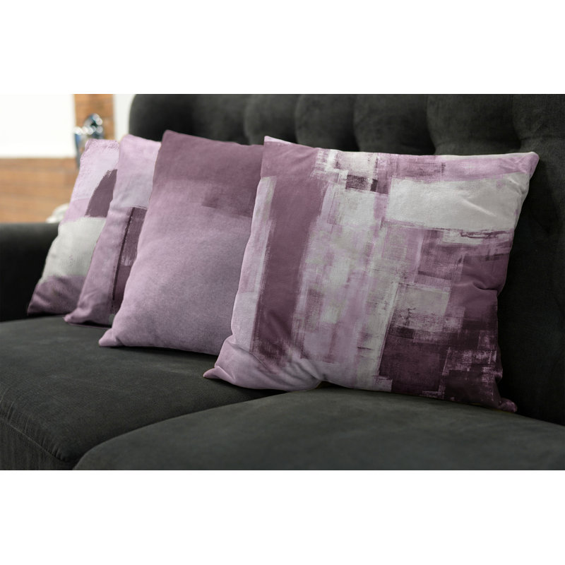 Reversible Pillow Cover, 24" H x 24" W, Eggplant / Pastel Purple