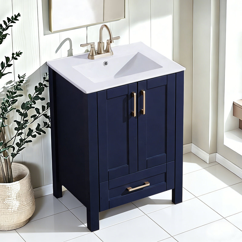 Meuble-lavabo simple 24 po avec lavabo en céramique