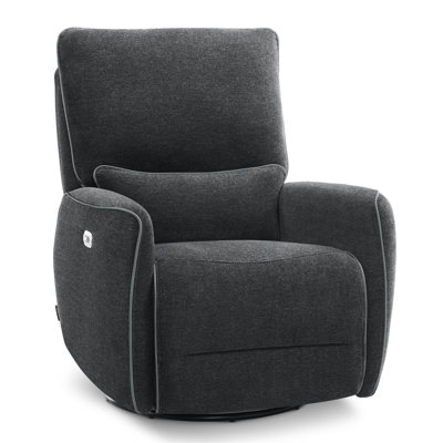 Swivel Glider Power Recliner Chair, Electric Rocker Recliner Chairs with USB Ports For Nursery, Fabric by Newacme LLC