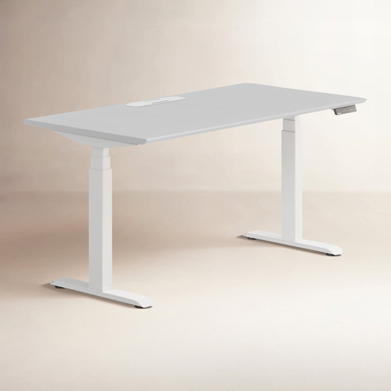 Standing Desk, 52" H x 60" W x 30" D, Fog, White