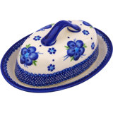 Bleu-belle Fleur Stoneware Butter Dish