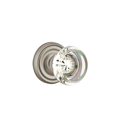 Ensemble de faux boutons Emtek avec rosette régulière et bouton en verre Georgetown