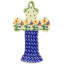 Spring Flowers Polish 7" Pottery Cross