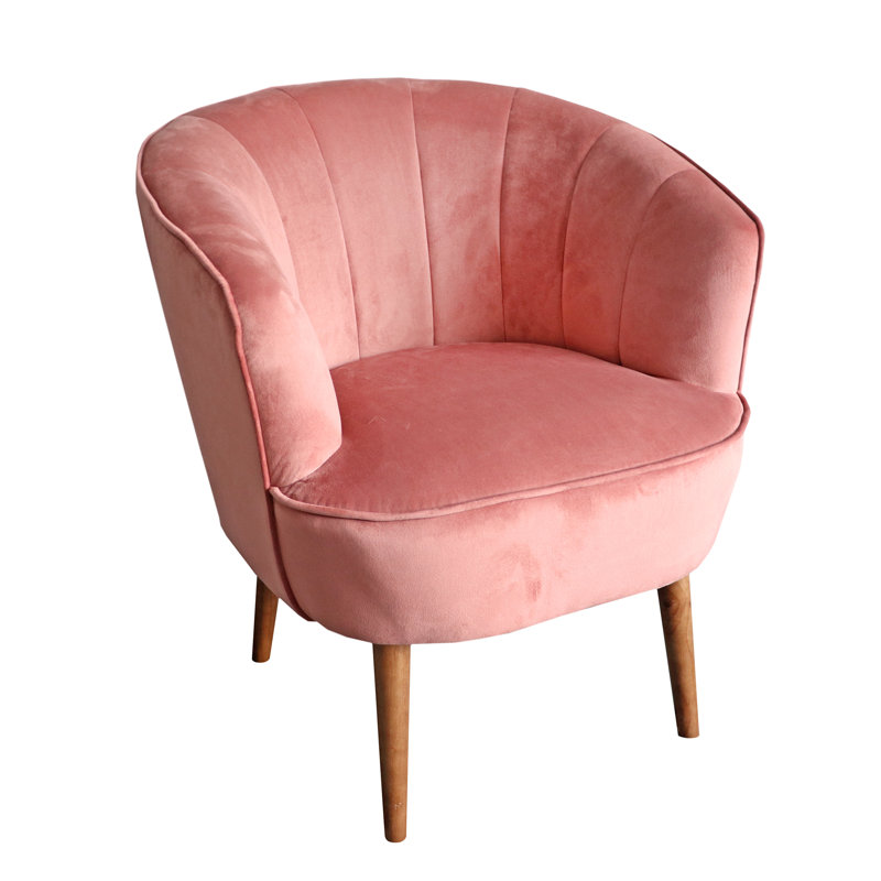 Ansley Upholstered Barrel Chair, Dusty Pink