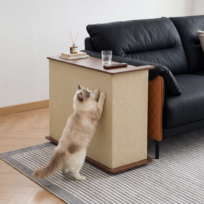 de bout à griffer pour chat tout-en-un avec rangement, bois aggloméré, salon moderne