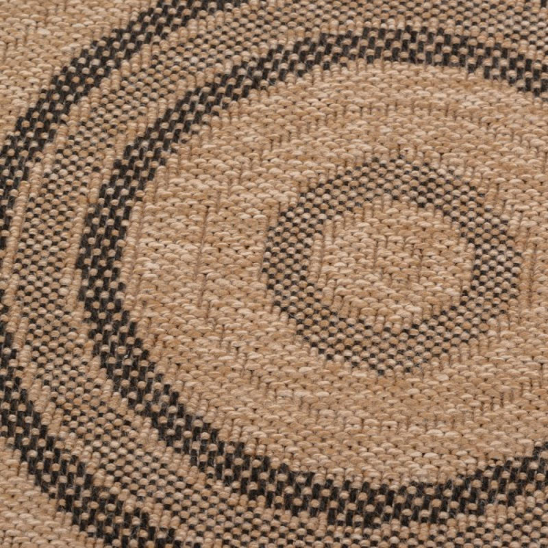 Tapis rond noir et brun Avanos